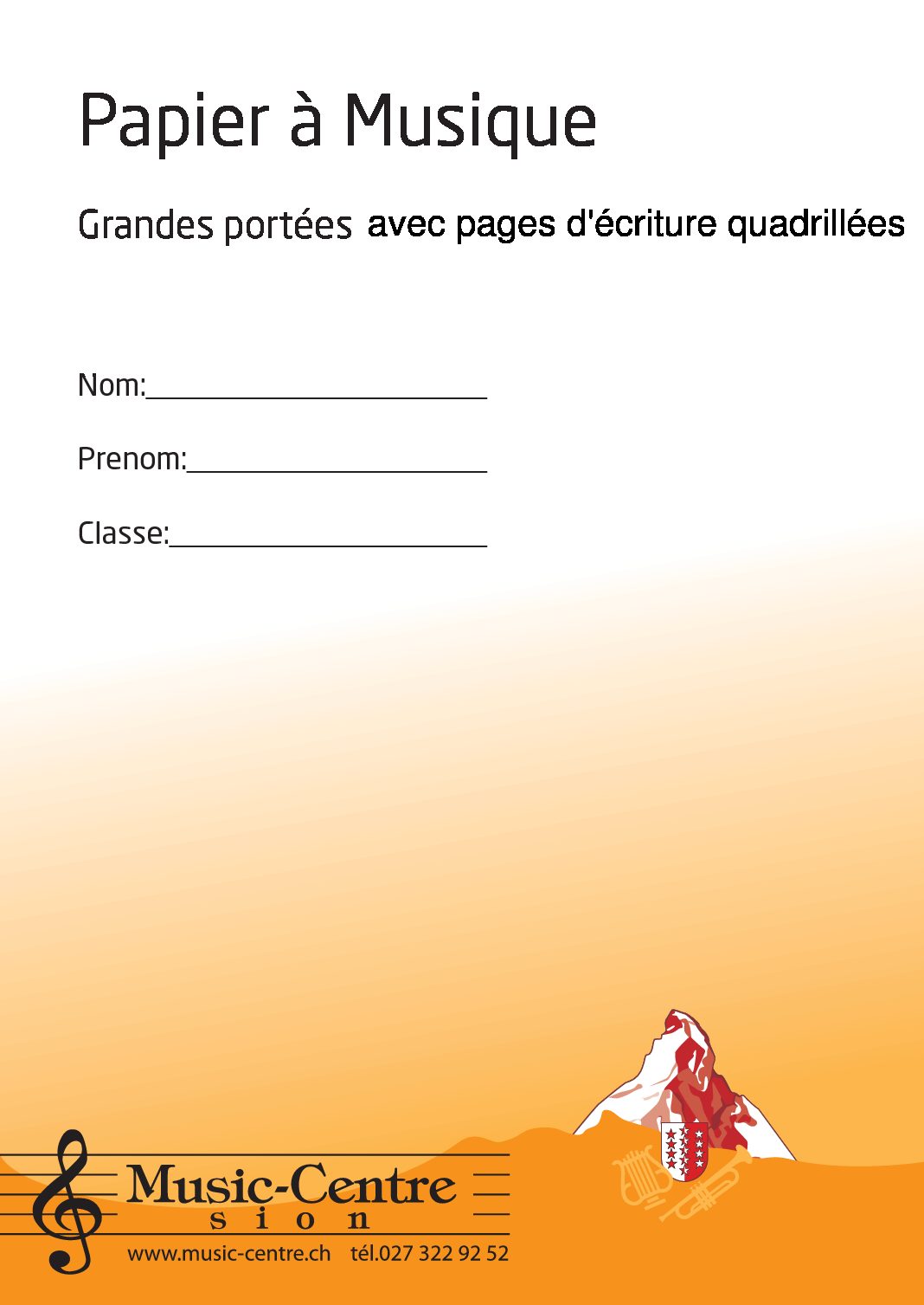 Papier à musique format A4 petites portées + quadrillage